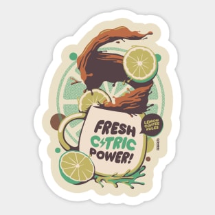 Lemon Coffee Splash Caffeine Lover Sticker